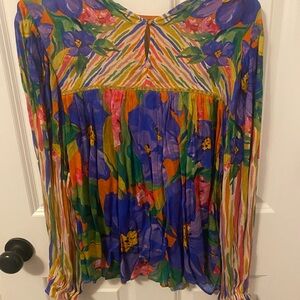 Blink London Miranda Vibrant Floral Long Sleeve Blouse